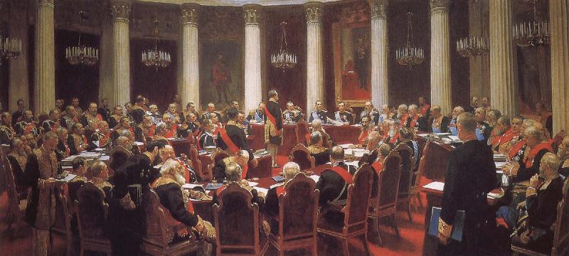 Ilia Efimovich Repin May 7, 1901 a State Council meeting France oil painting art